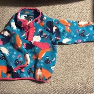 Patagonia Kids' Blue and Orange Fleece Pullover